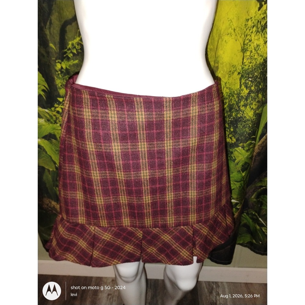 URBAN Romantics Red Plaid Pleated Academia Mini A Line Skirt L NWT